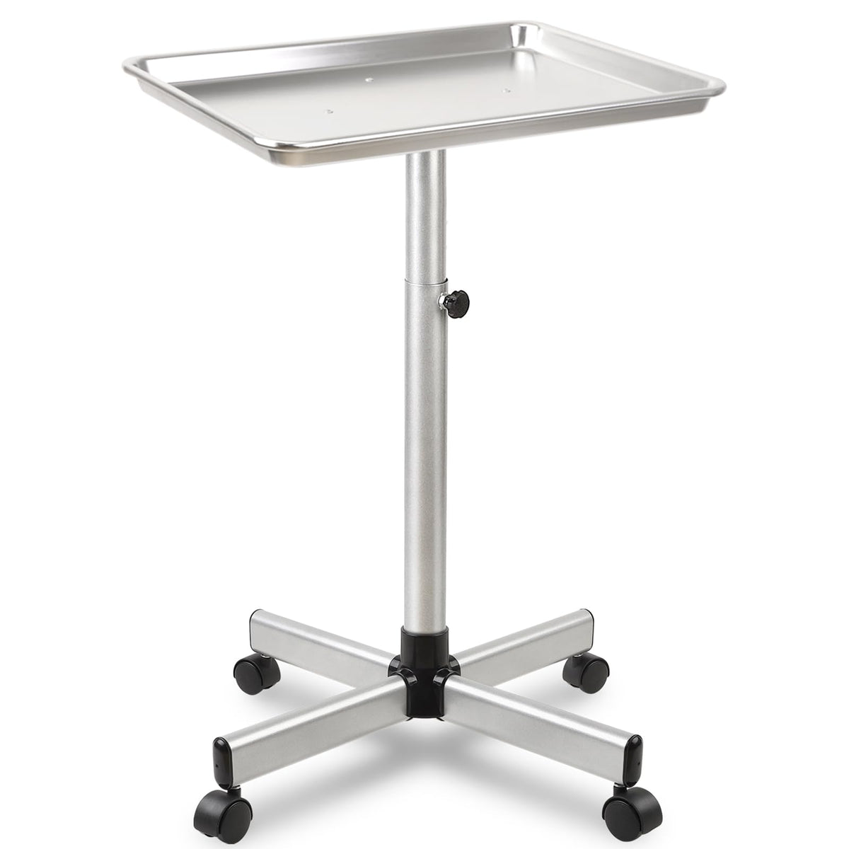 Salon Señor adjustable-height tray cart used for comfortable styling in a salon