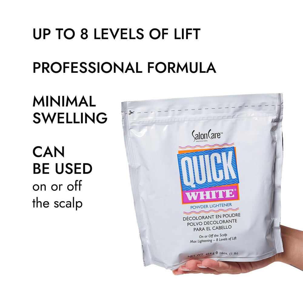 Salon Care Quick White Powder Lightener off-scalp lifting for base color prep