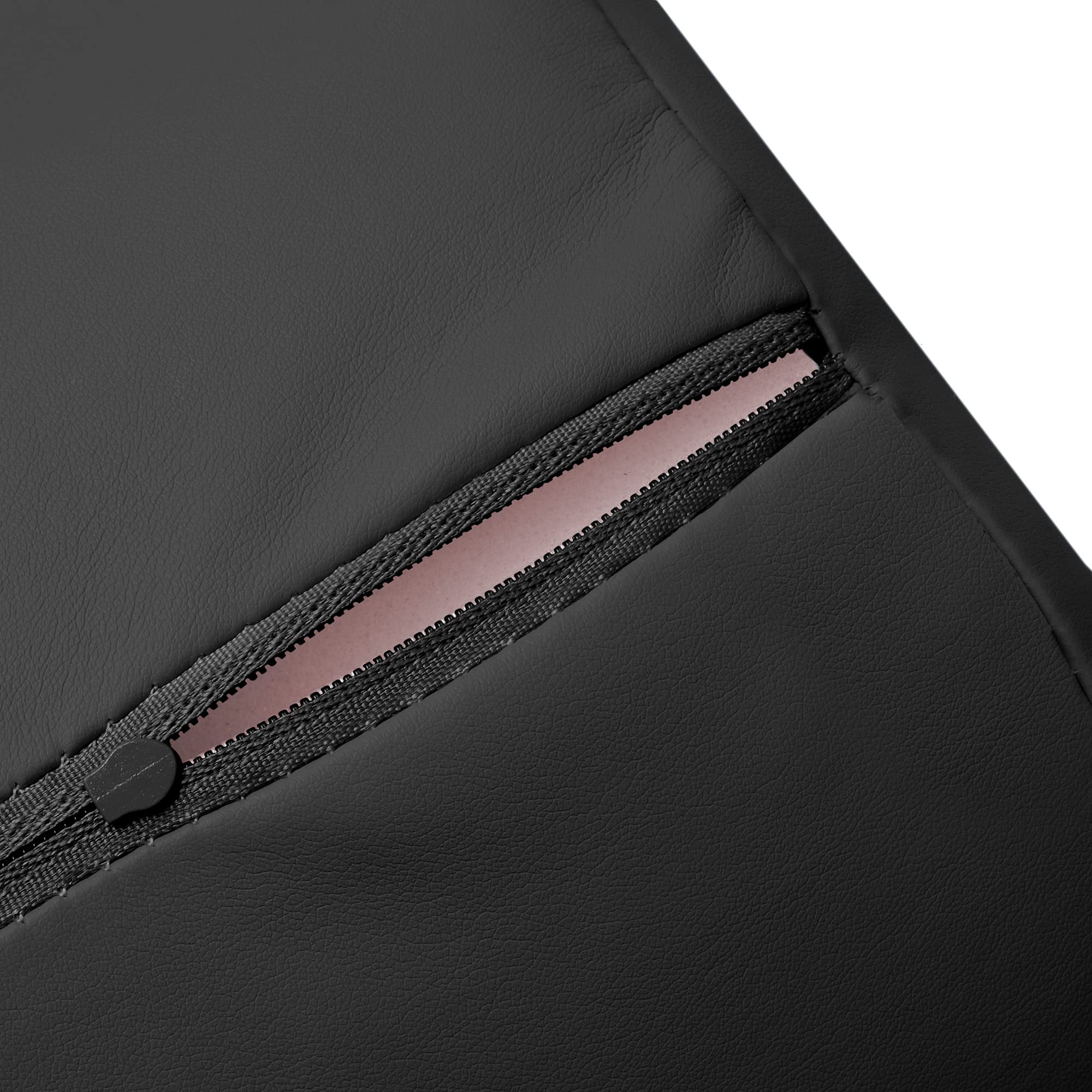 Saloniture fabric close-up reveals oil- and stain-resistant vegan leather surface