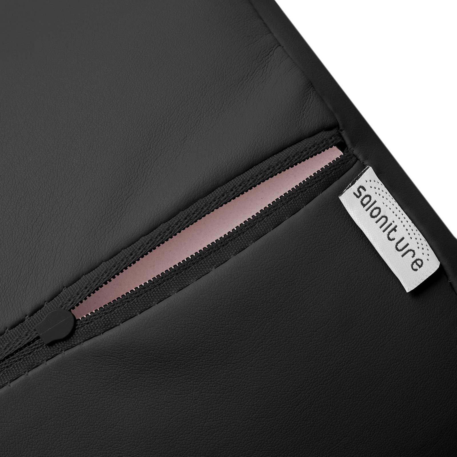 Saloniture jumbo round bolster cover closeup showcases durable vegan material.