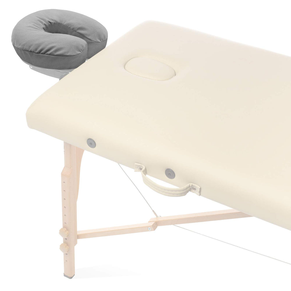 Saloniture universal fit ensures compatibility with most crescent-shaped massage table face cradles.