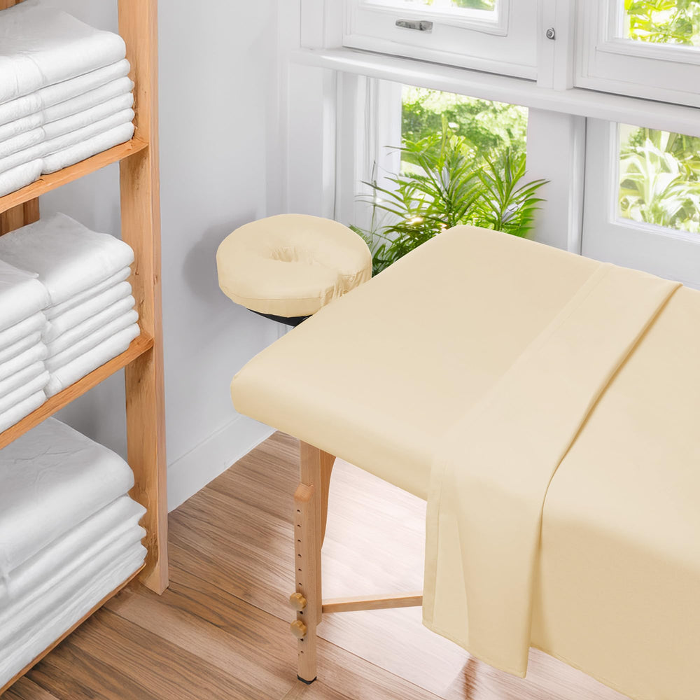 Saloniture wrinkle and oil resistant fabric maintains a neat table appearance