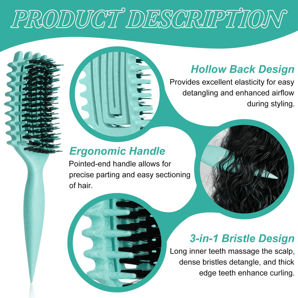 Ergonomic SALONKEY brush helps define curls for a smooth, long-lasting finish.