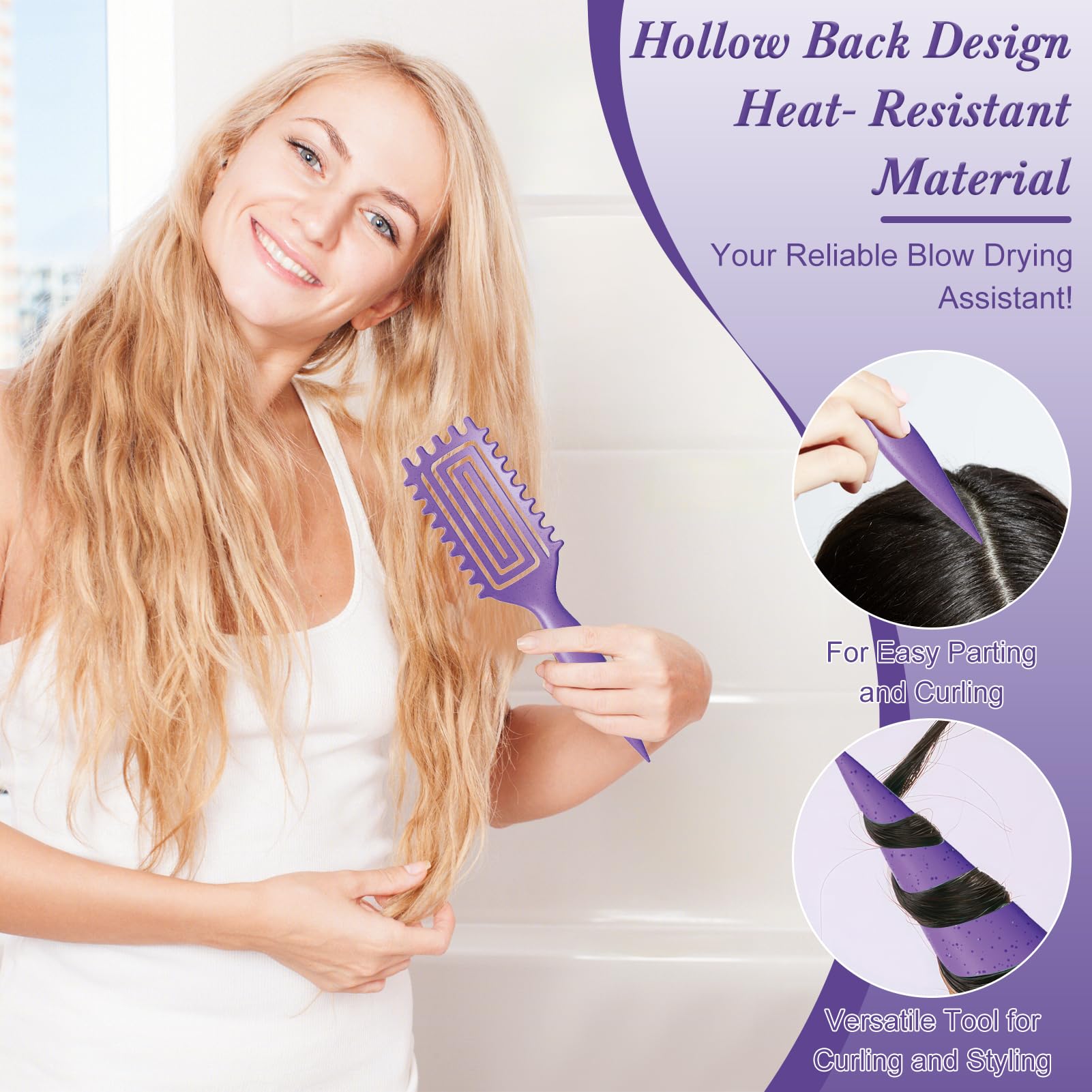 SALONKEY brush soft bristles reducing frizz while defining curls.