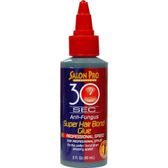SalonPro 30 Second Bonding Glue 2 oz black bottle for quick, secure hair bonding.
