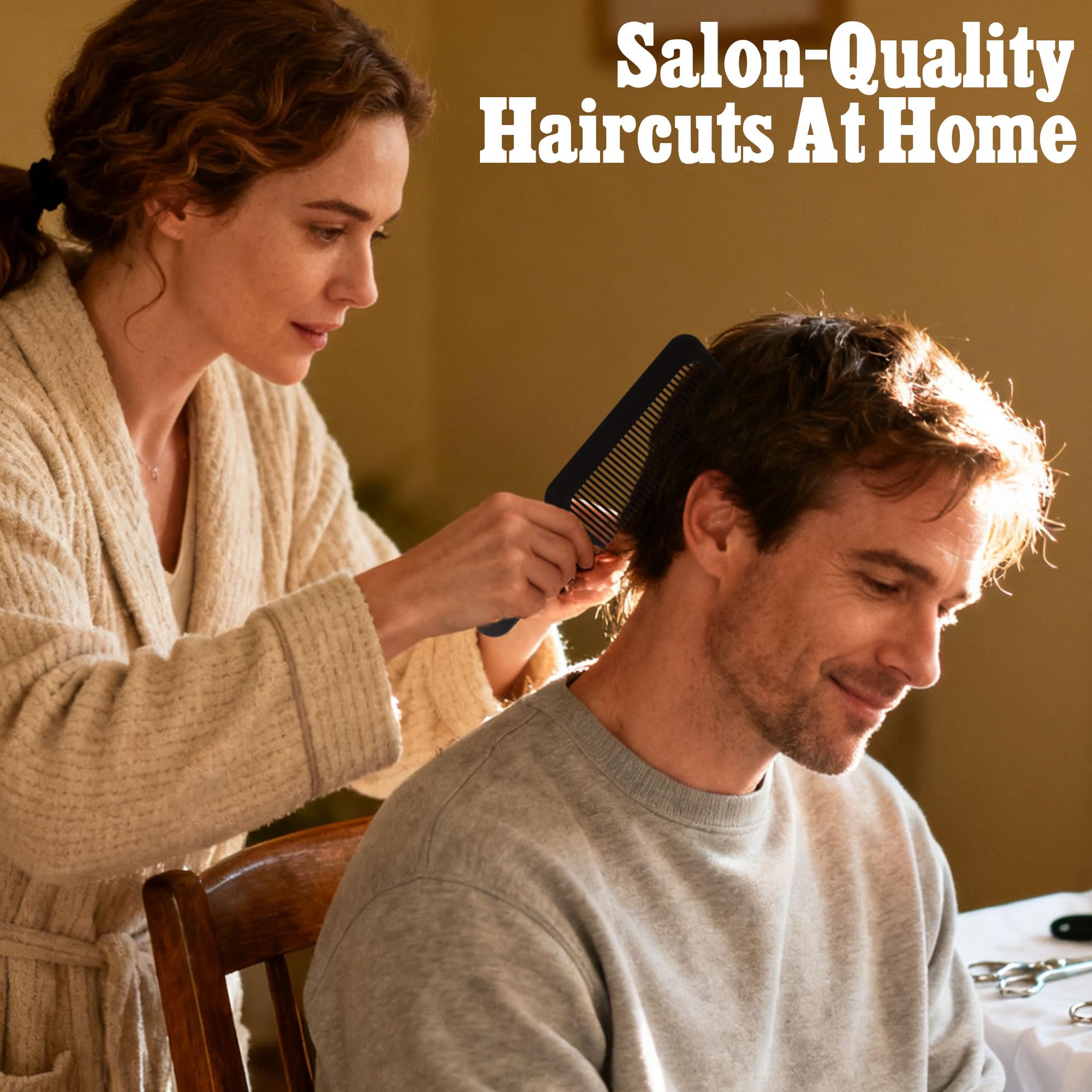 SALON SILK 13-piece flattop comb close-up for clean, even fades