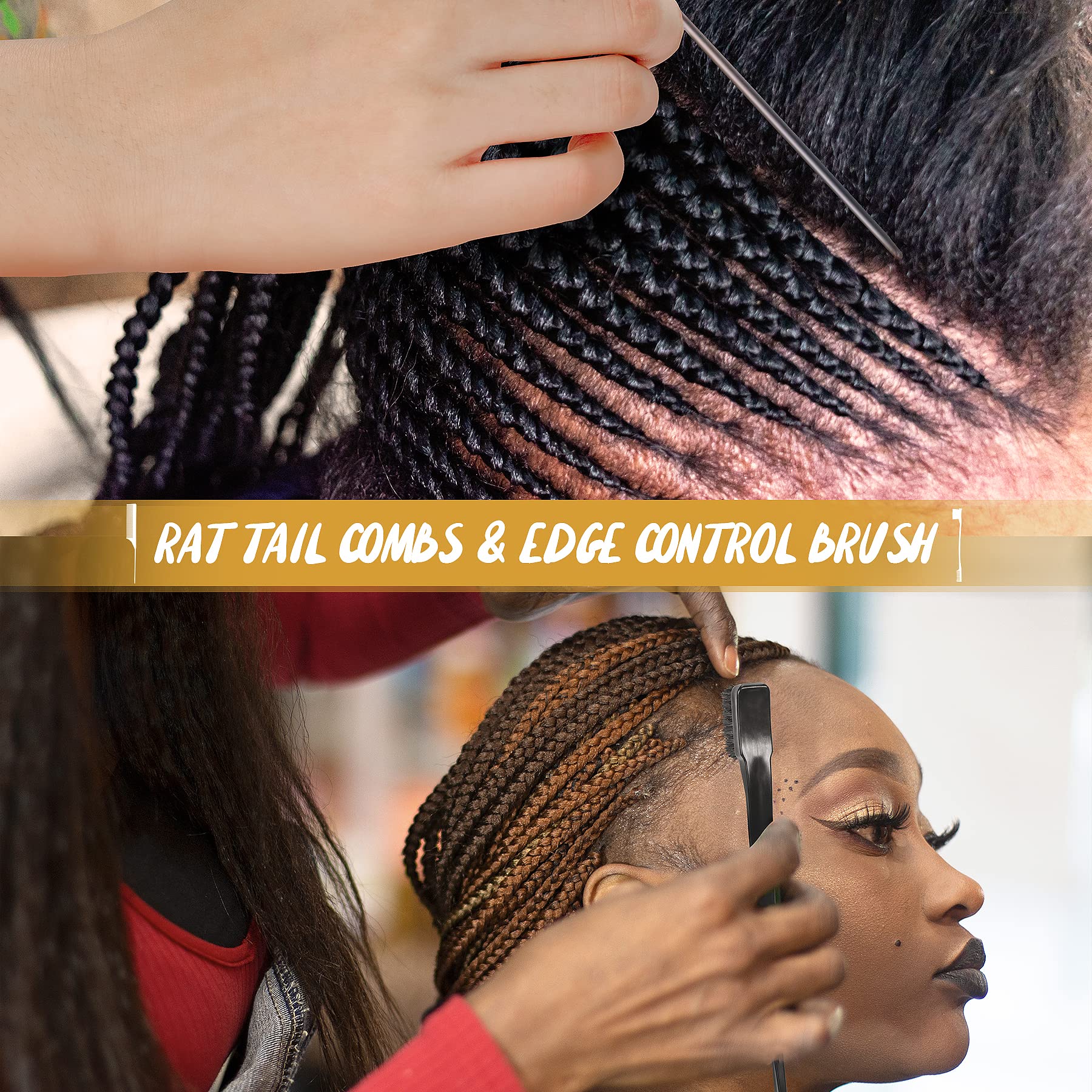 SalonSilk braiding comb for neat braids and twists.