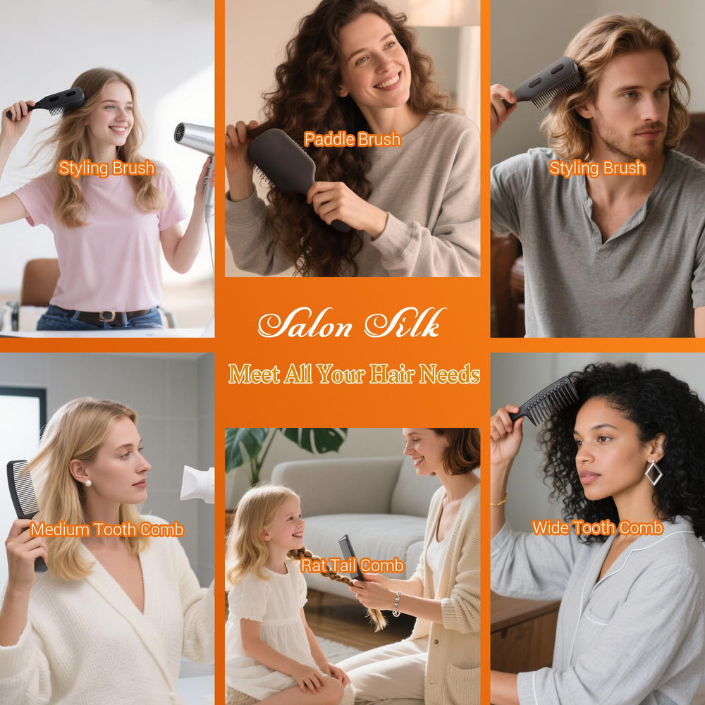 SALON SILK ergonomic-design brush for comfortable grip and easy styling