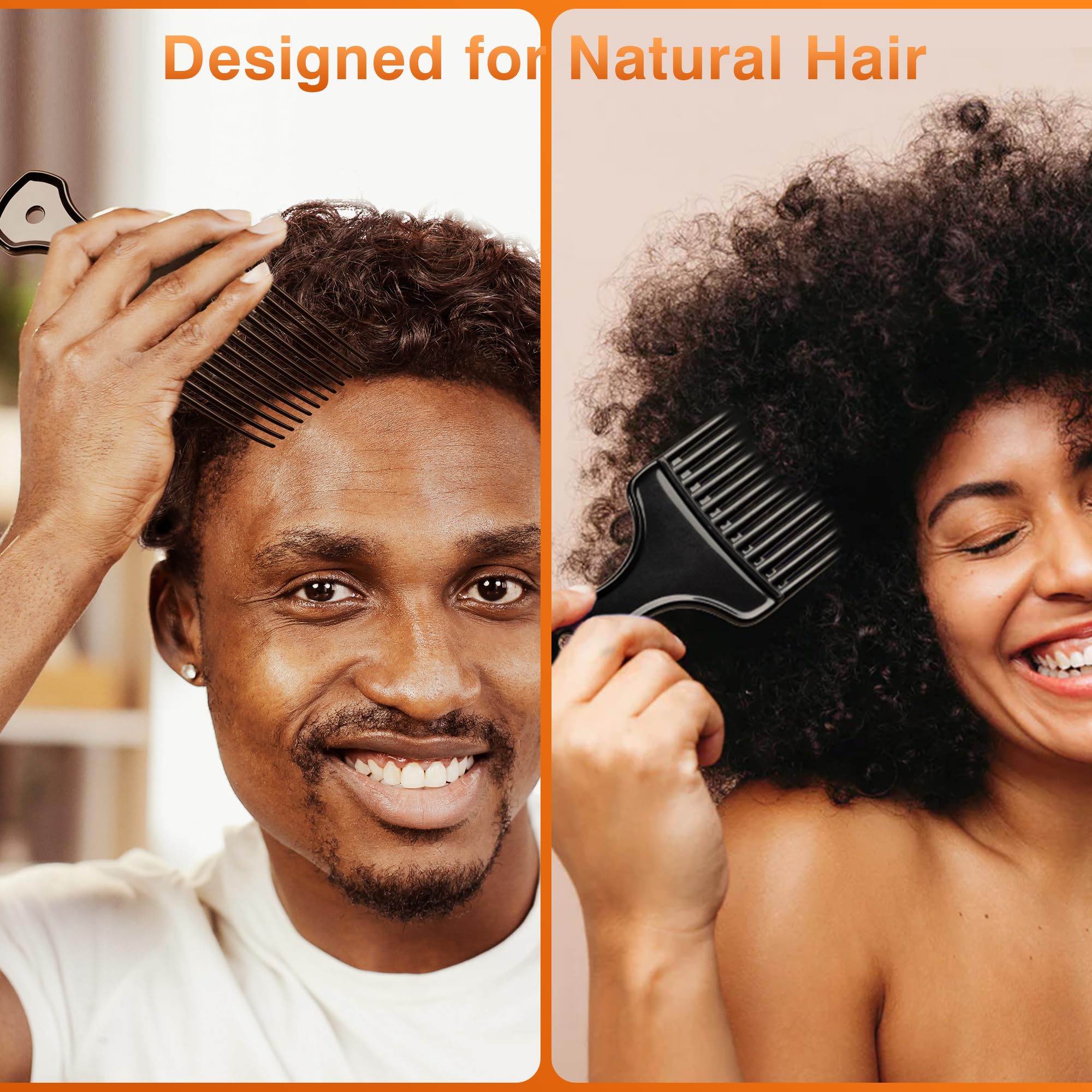 SALON SILK hair pick for Afro textures adds lift and shape.