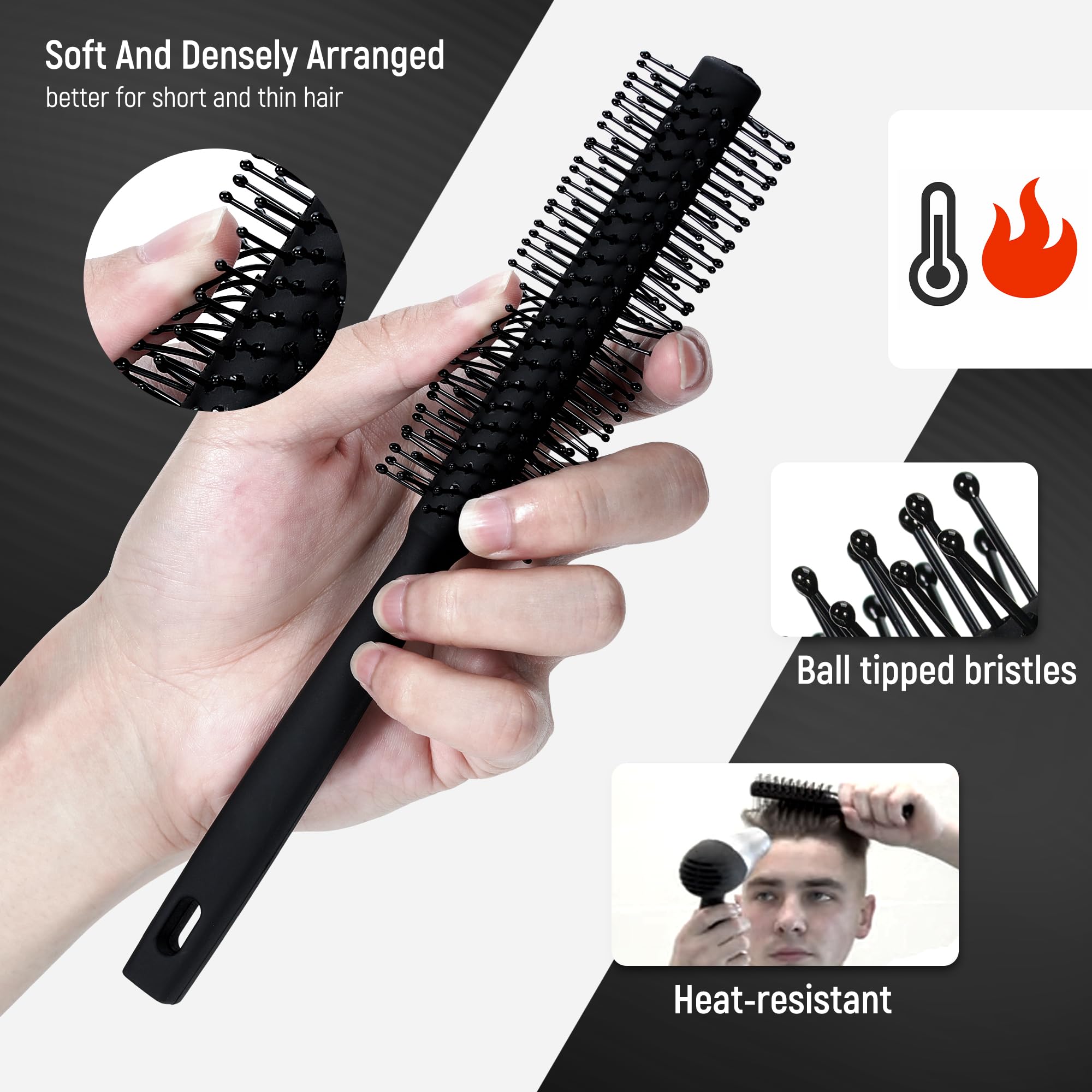 SALON SILK quiff roller brush adds volume without snagging.