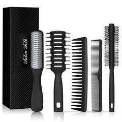 SALON SILK vented hair brush with ergonomic handle for faster blow-drying.
