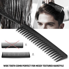 SALON SILK wide-tooth comb glides through wet or dry hair.