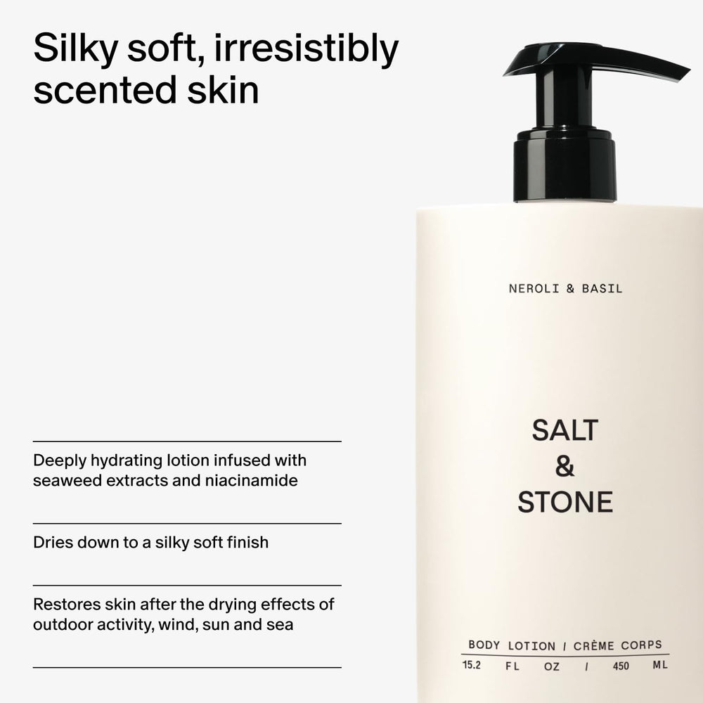 Salt & Stone Neroli Basil packaging on shelf for everyday use