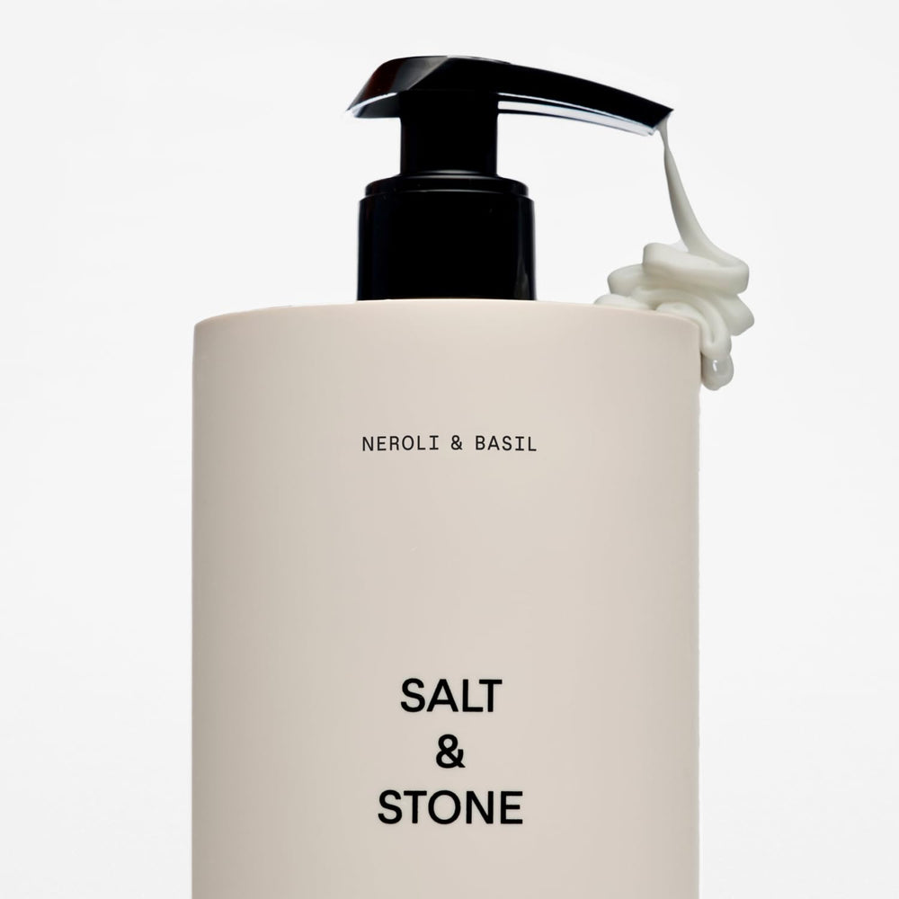Salt & Stone Neroli Basil lotion spread on skin demonstrates absorption