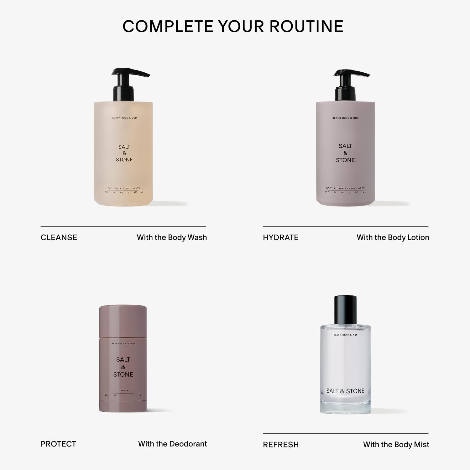 Salt & Stone Neroli Basil bottle glow highlights premium skincare
