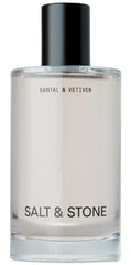 Salt & Stone Body Mist Santal & Vetiver bottle showcases warm woody fragrance.