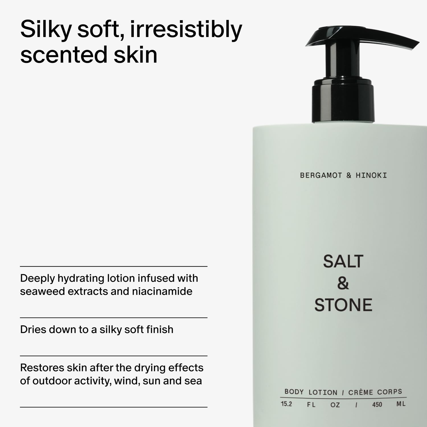Salt & Stone cream swirl captures rich, silky lotion for dry skin