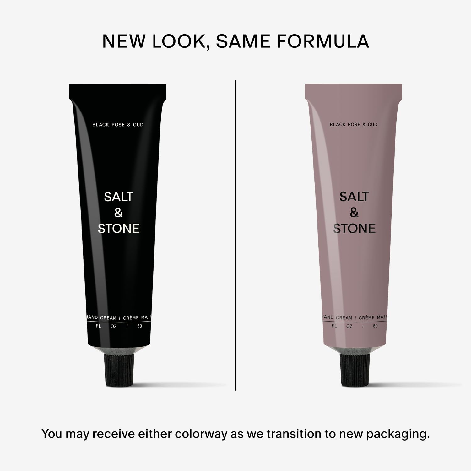 Salt & Stone Hand Cream ingredients featuring seaweed for hydration.