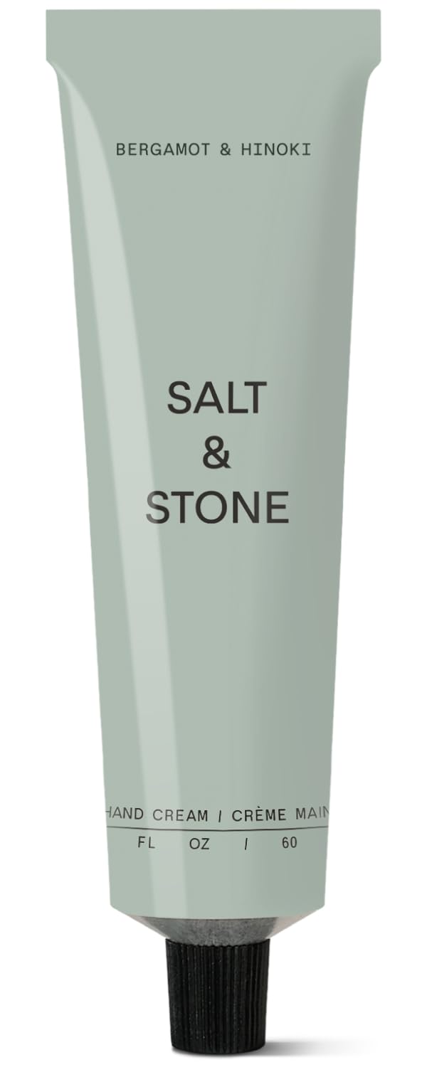 Salt & Stone hand cream jar close-up showing creamy texture for hydration
