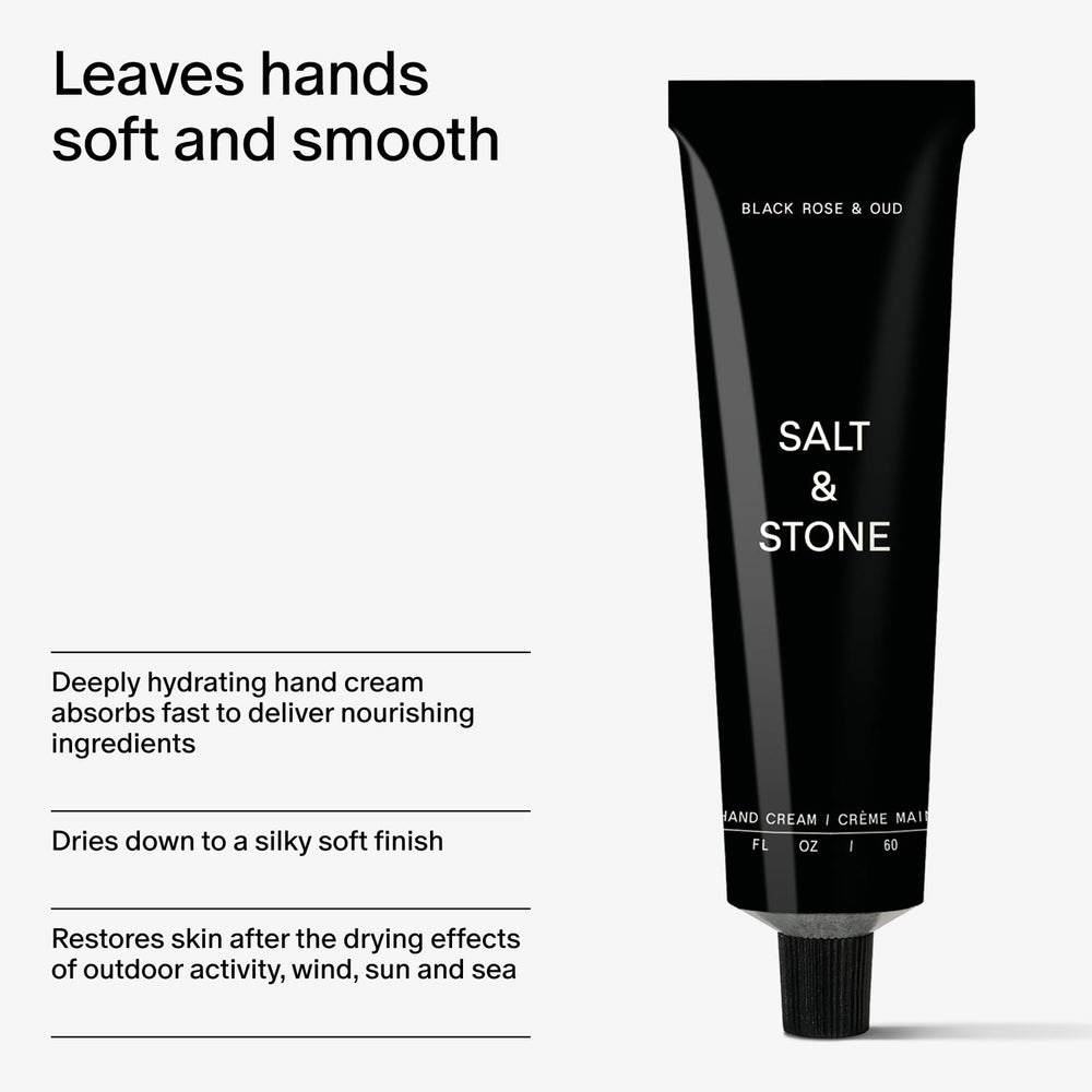 Salt & Stone packaging close-up showing vegan cruelty-free branding.
