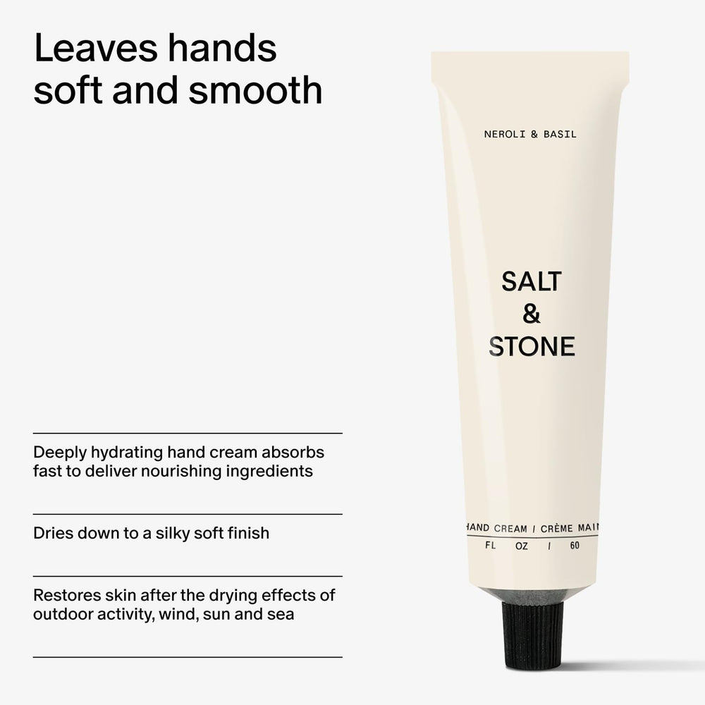 Salt & Stone hand cream with seaweed botanicals for hydration.