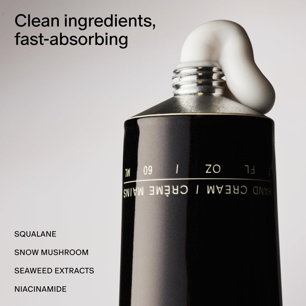 Salt & Stone Hand Cream texture shown for a silky finish.