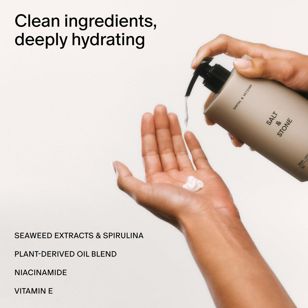 Salt & Stone label closeup highlights vegan, cruelty-free credentials
