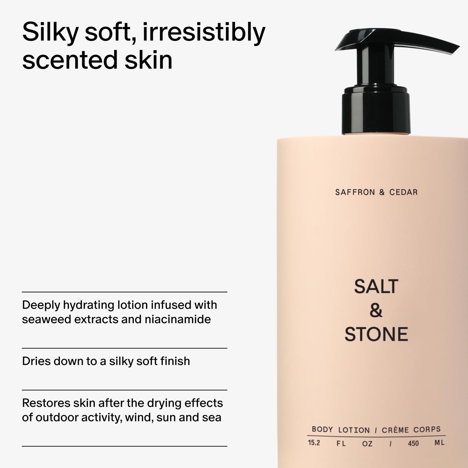 Salt & Stone saffron-cedar lifestyle shot suggesting use after gym for refreshed skin.