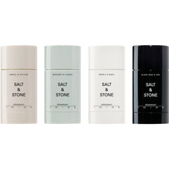 Salt & Stone aluminum-free deodorant bottle showing long-lasting protection.