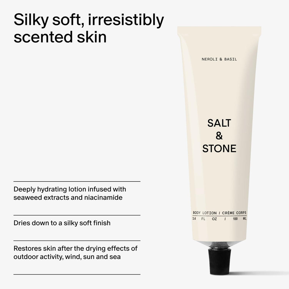 Fórmula premiada de Salt & Stone, perfuma y nutre la piel.