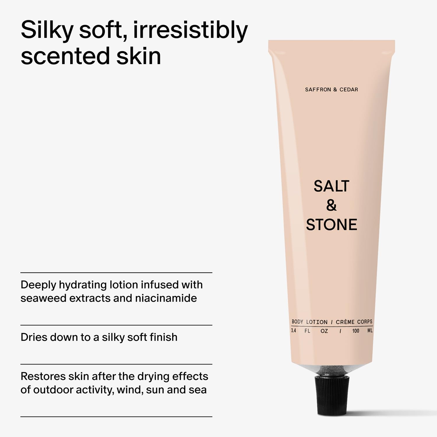 Fragrance evokes coastal saffron-cedar notes for a unisex scent.
