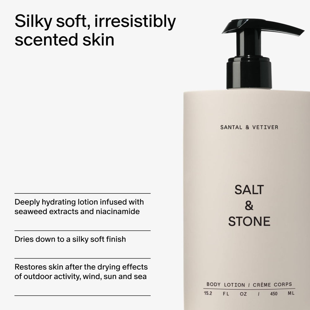 Warm Santal & Vetiver scent diffusion from Salt & Stone lotion