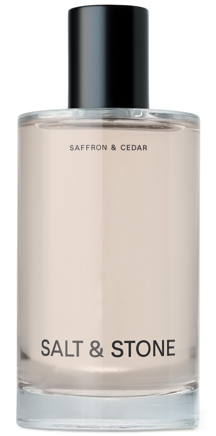 Salt & Stone Body Mist saffron cedar bottle with hydrating unisex fragrance.