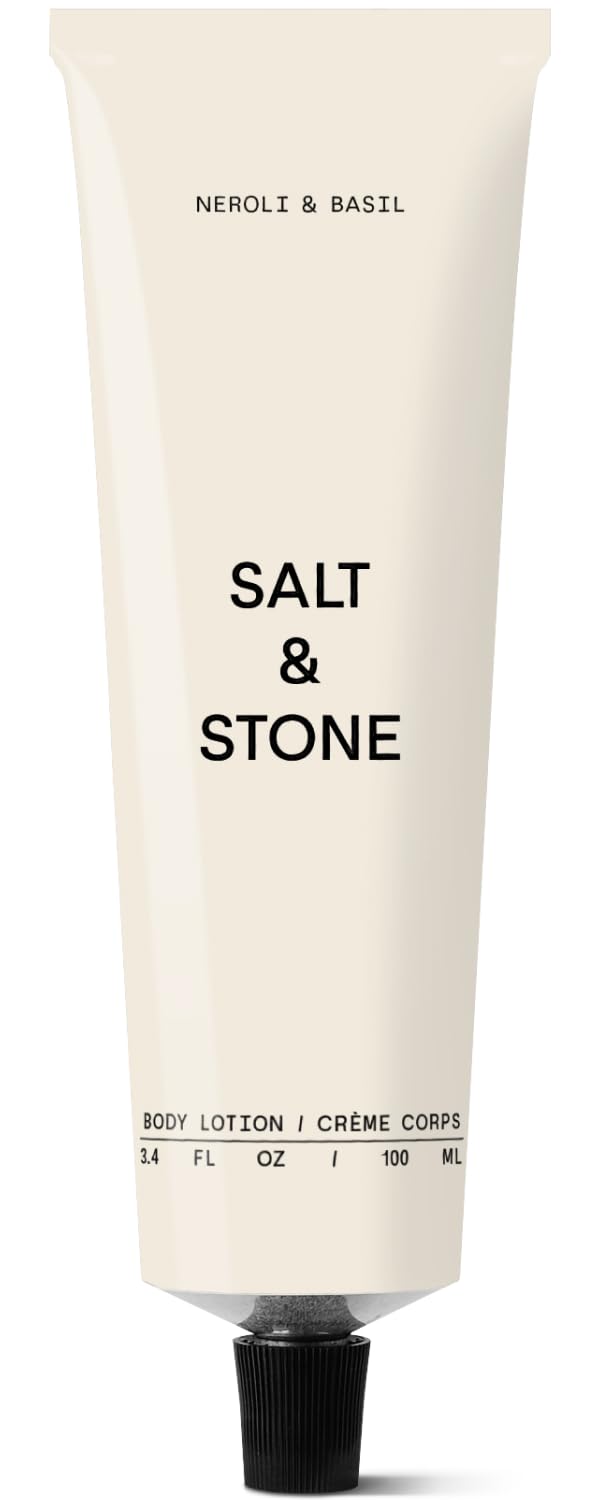 Salt & Stone crema corporal Neroli y Albahaca, envase visible, hidratación suave.