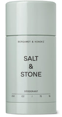 Salt & Stone desodorante sin aluminio en botella elegante para uso diario.