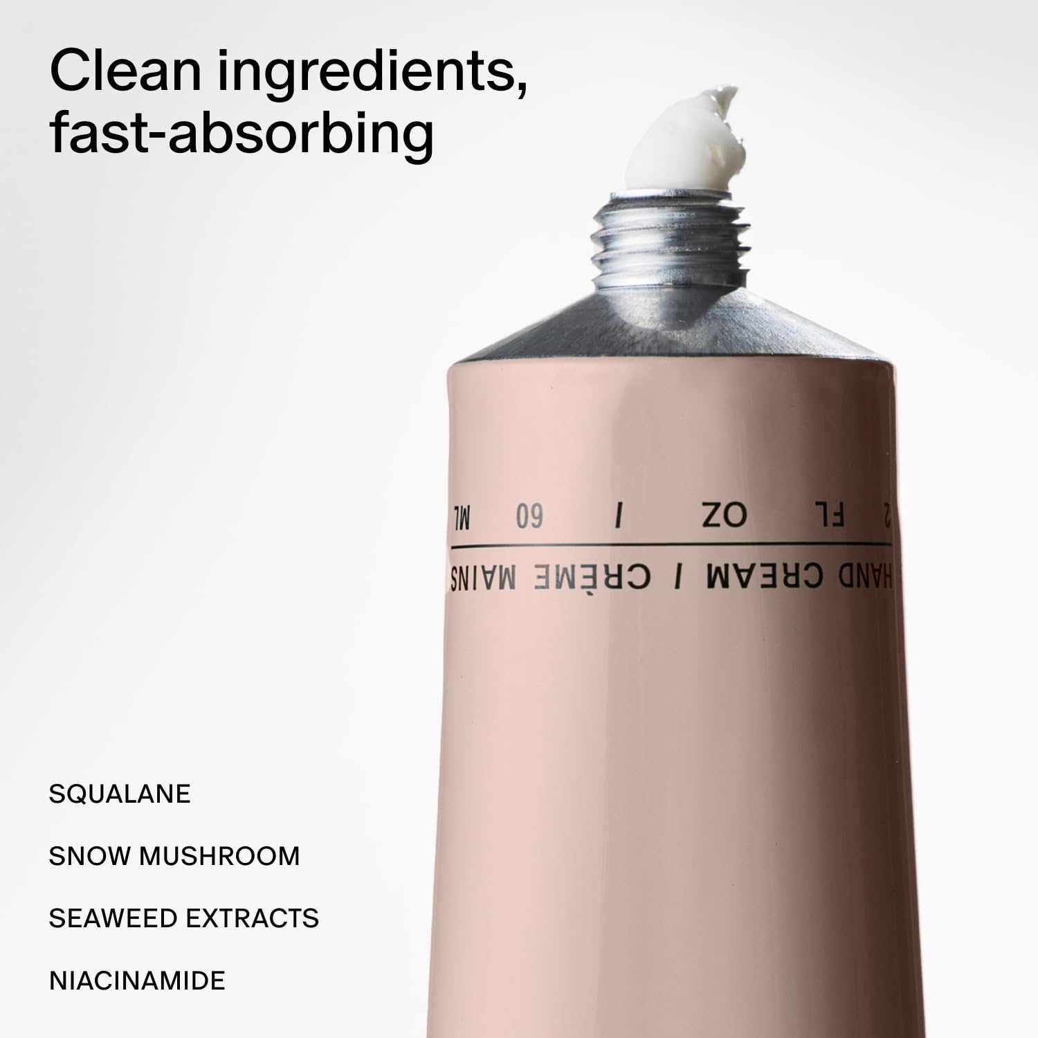 Salt & Stone hand cream being dispensed for quick, non-greasy hydration.