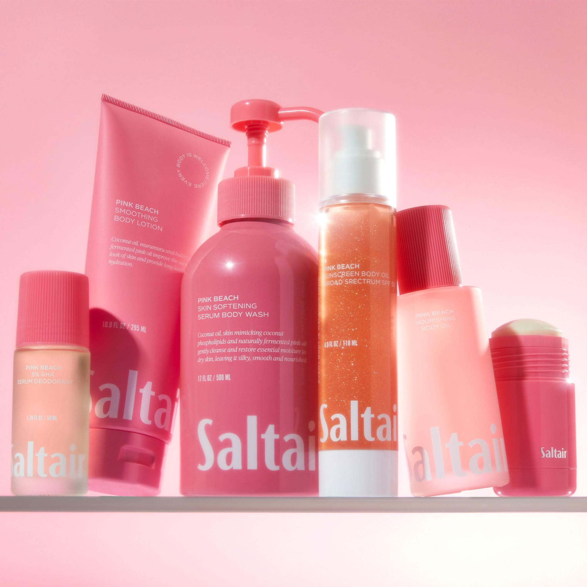 Saltair Aceite Corporal, aplicación en palma, fácil de usar.