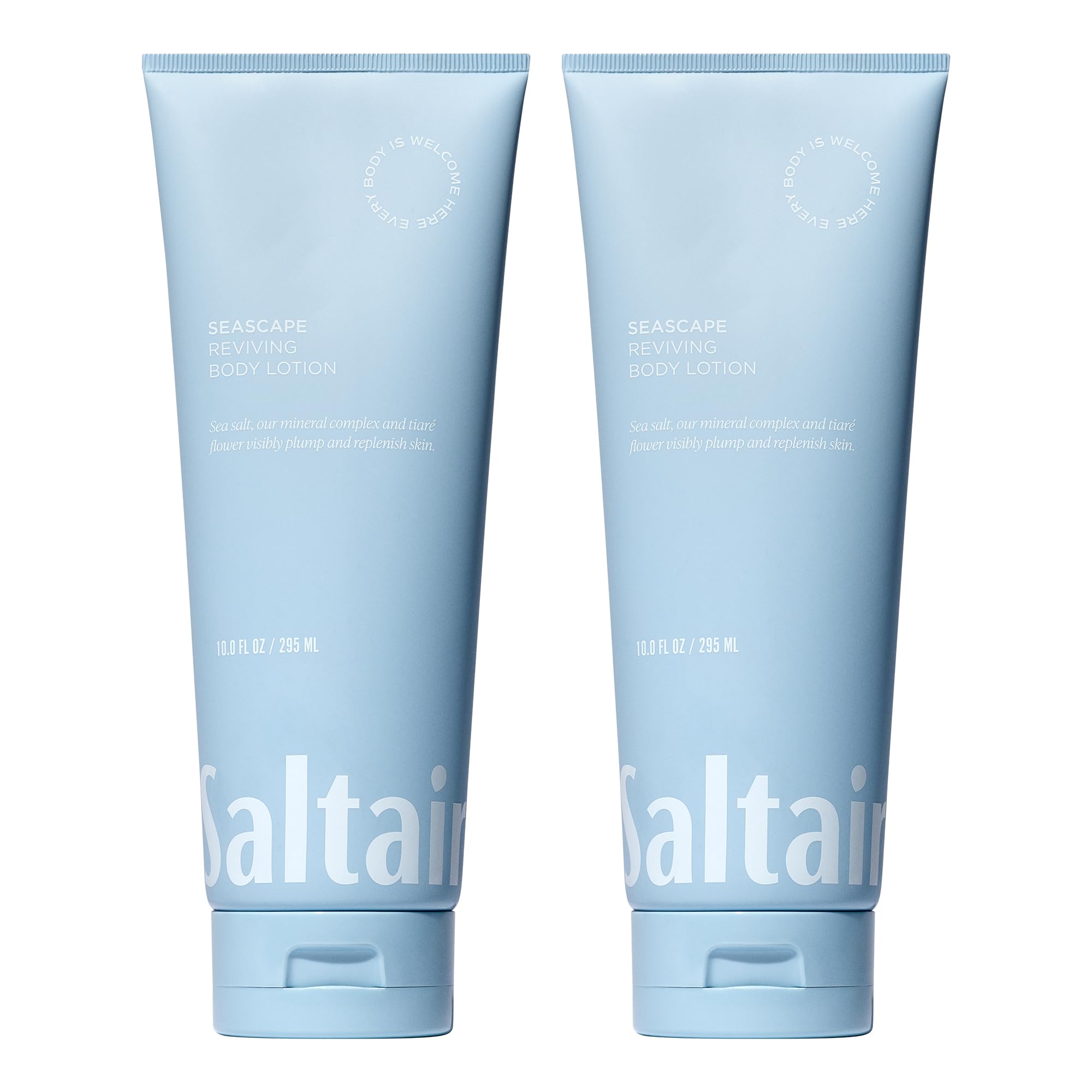 Saltair body lotion 2pack tubes on display for convenient moisturization