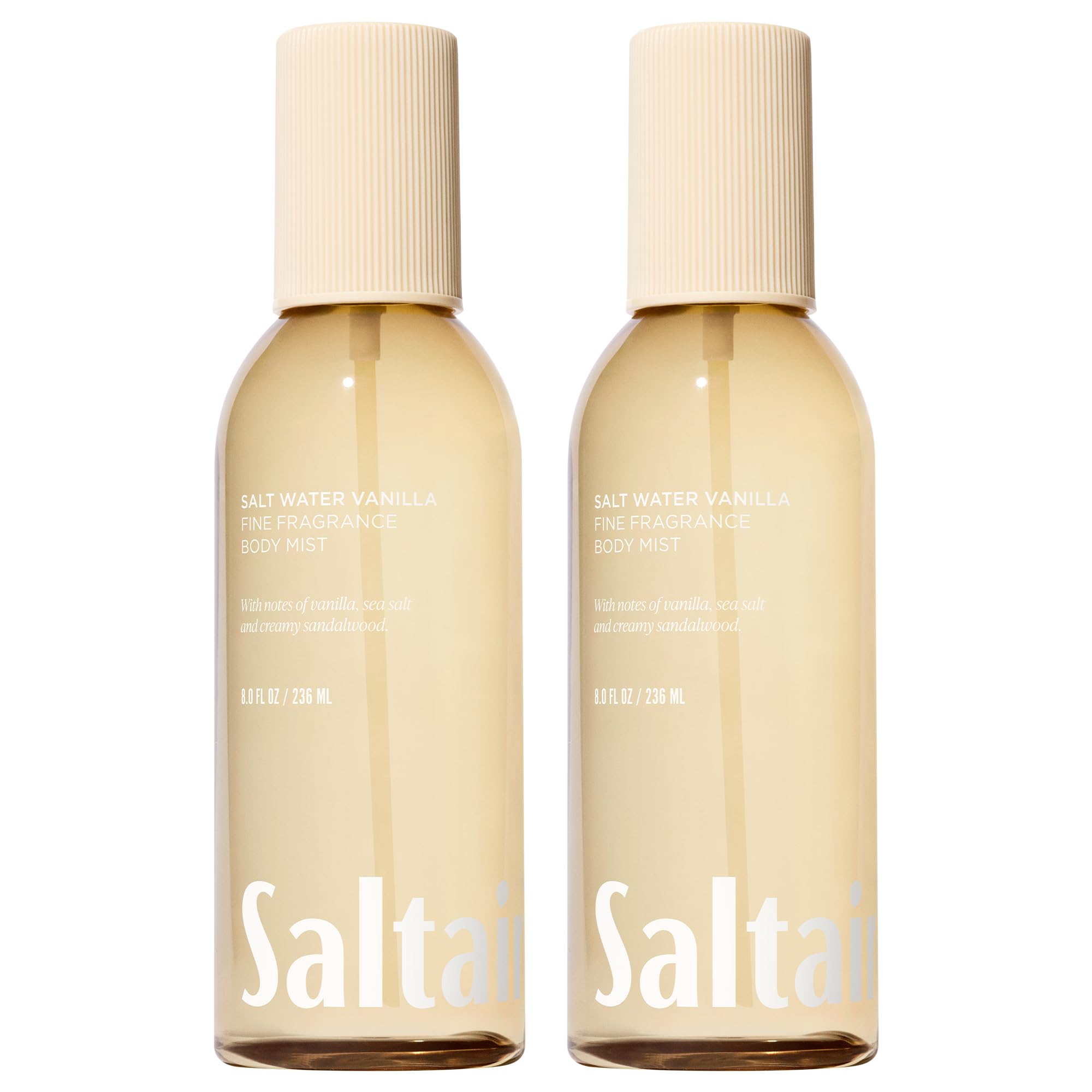 Saltair Body Mist two bottles shown for everyday layering and travel-friendly refreshment.