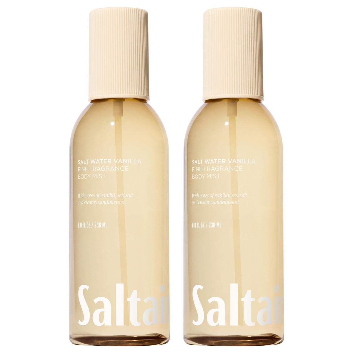 Saltair Body Mist two bottles shown for everyday layering and travel-friendly refreshment.