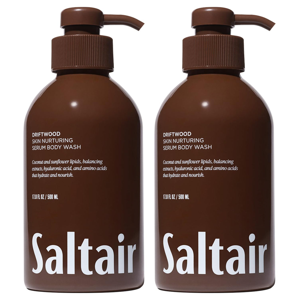 Saltair Body Wash driftwood scent bottle pour for refreshing cleanse