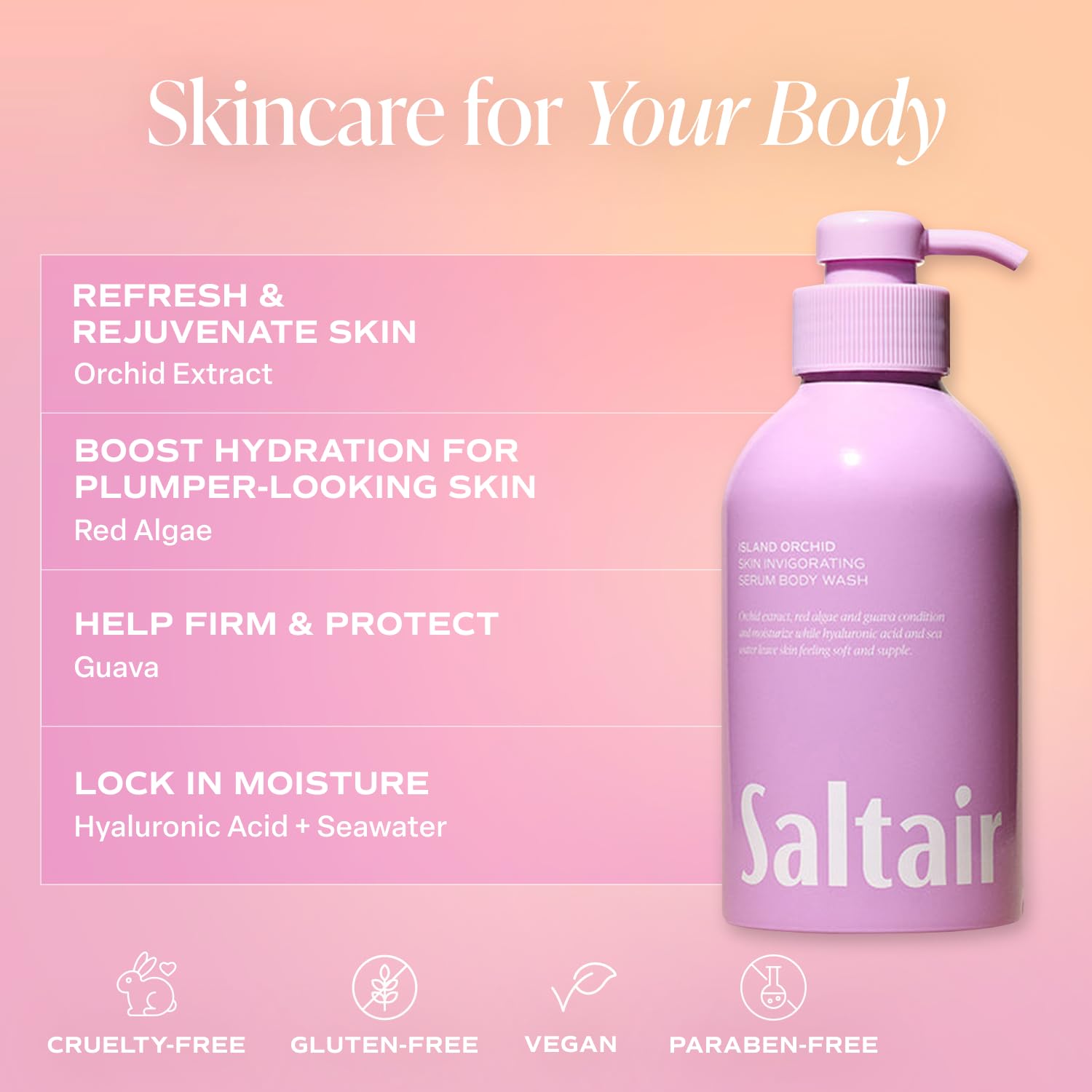 Saltair creamy lather demonstrates rich foam for a velvety cleanse.