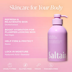 Saltair creamy lather demonstrates rich foam for a velvety cleanse.