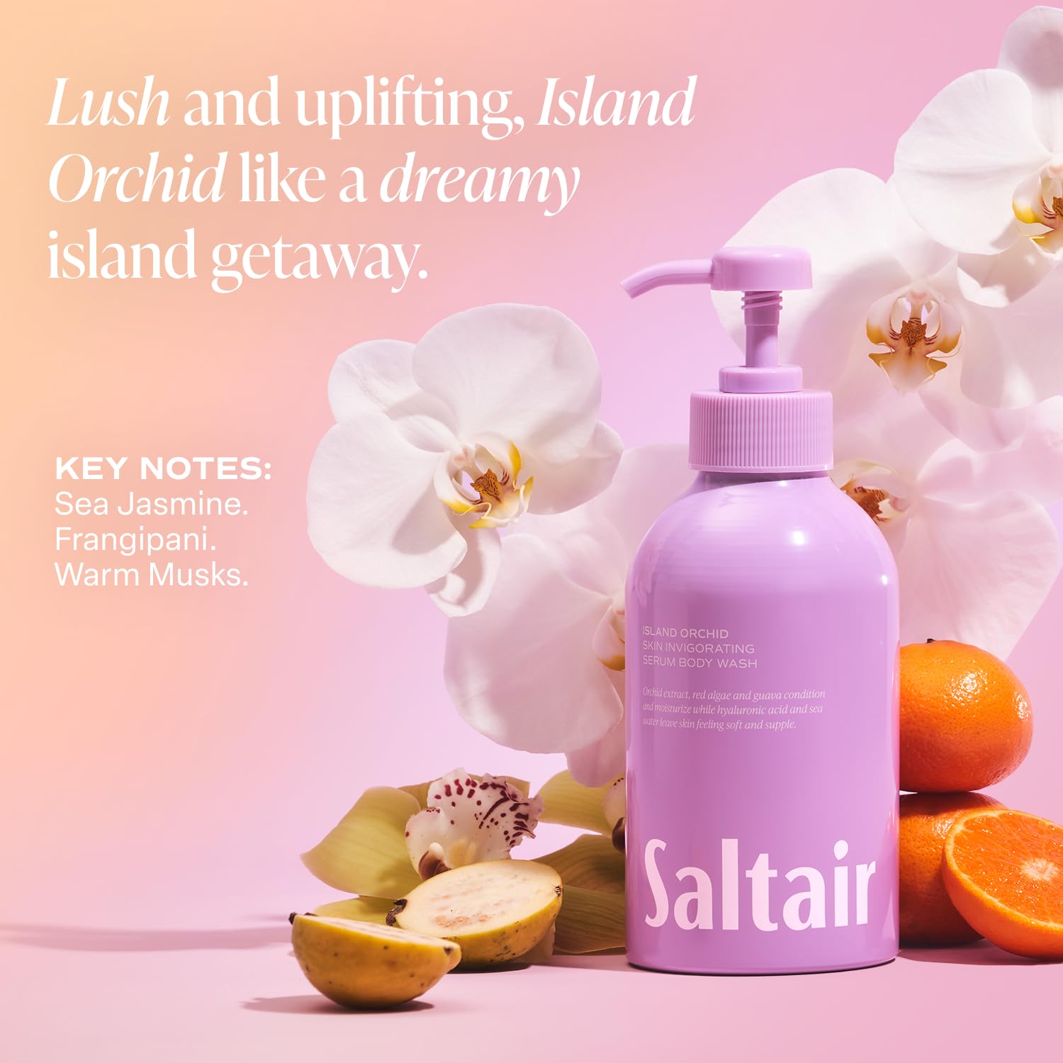Saltair hyaluronic acid moisture image emphasizes moisture retention and skin softness.