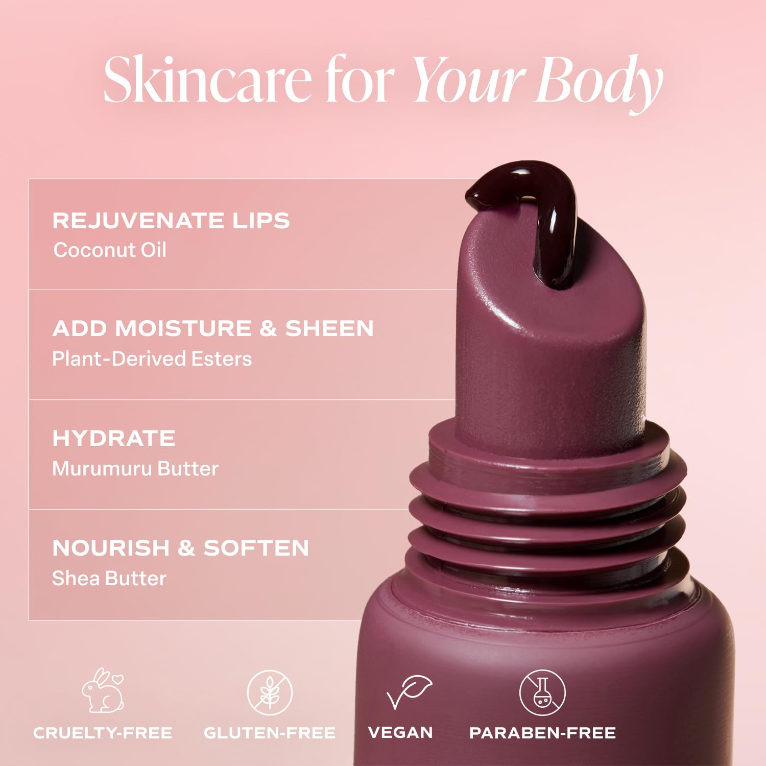 Saltair Hydrating Lip Oil Balm in peach tint for a bright, glossy look.