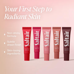 Saltair Hydrating Lip Oil Balm in rose tint for subtle color and shine.