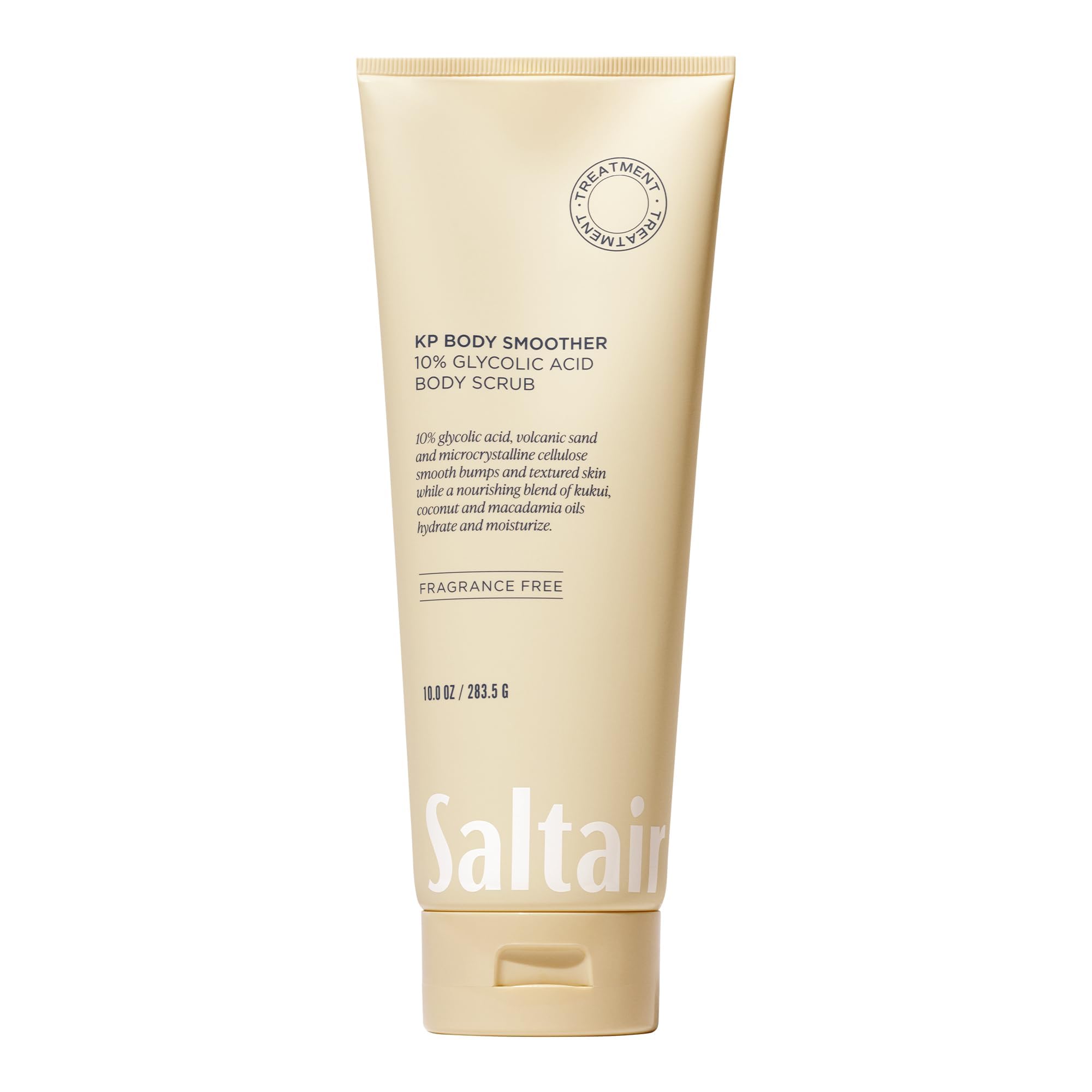 Saltair KP exfoliante corporal con arena volcánica, textura suave para piel más lisa.