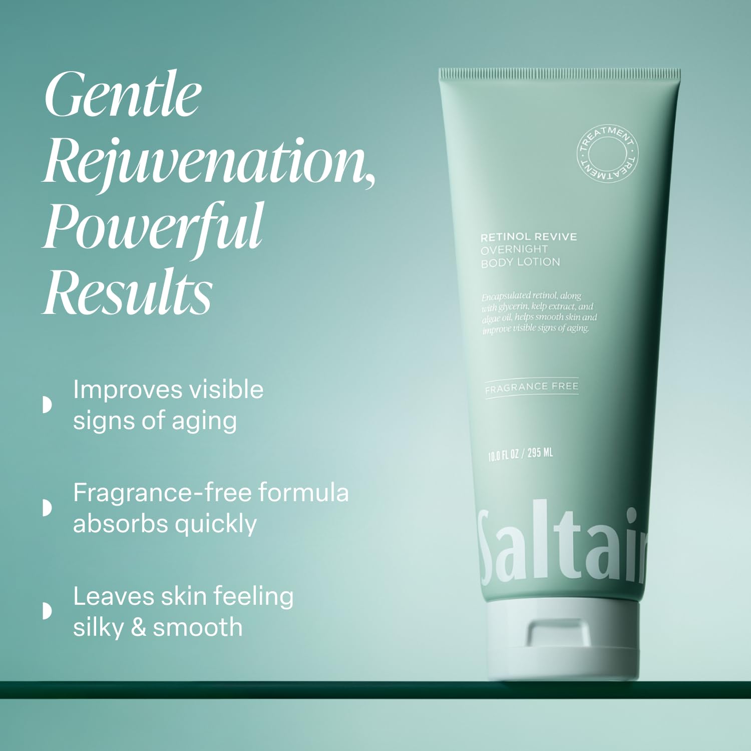 Saltair Night Lotion shows quick absorption for silky skin during nightly use.