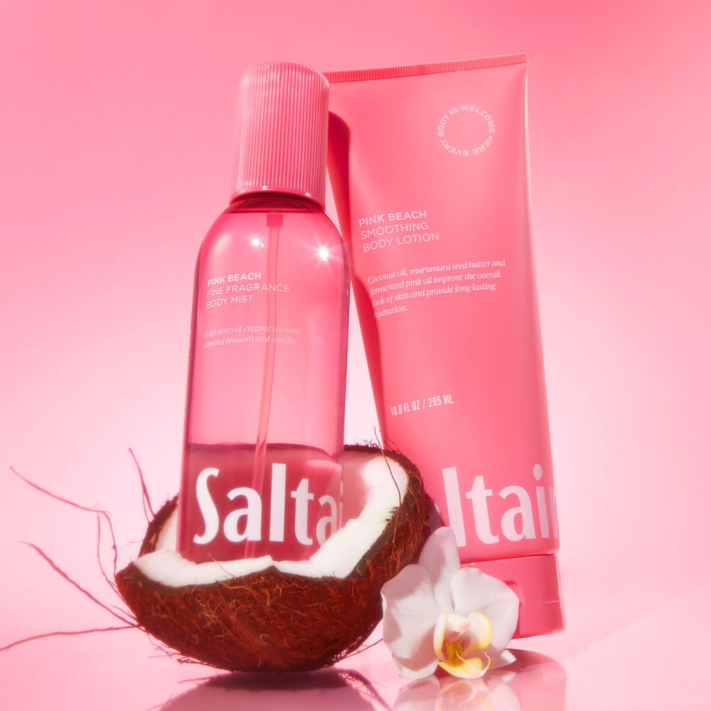 Two-pack Saltair Pink Beach display for convenient refills