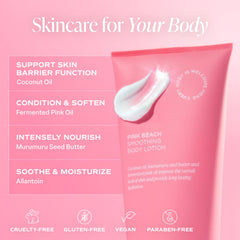 Saltair Pink Beach Lotion cream closeup showing rich texture for skin comfort.